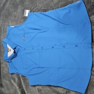 Eddie Bauer Freedry Water Guide Sleeveless Shirt Top Blue Size 2XL Tall Blue